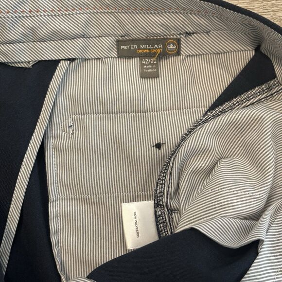 Peter Millar Golf Pants Mens 42x32 Crown Sport Preppy Navy Blue Casual - Picture 5 of 9